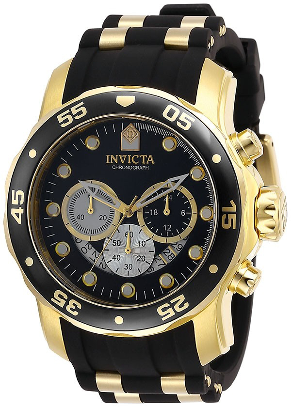 Invicta Pro Diver Herreklokke 28722 Sort/Gulltonet stål Ø48 mm - Invicta