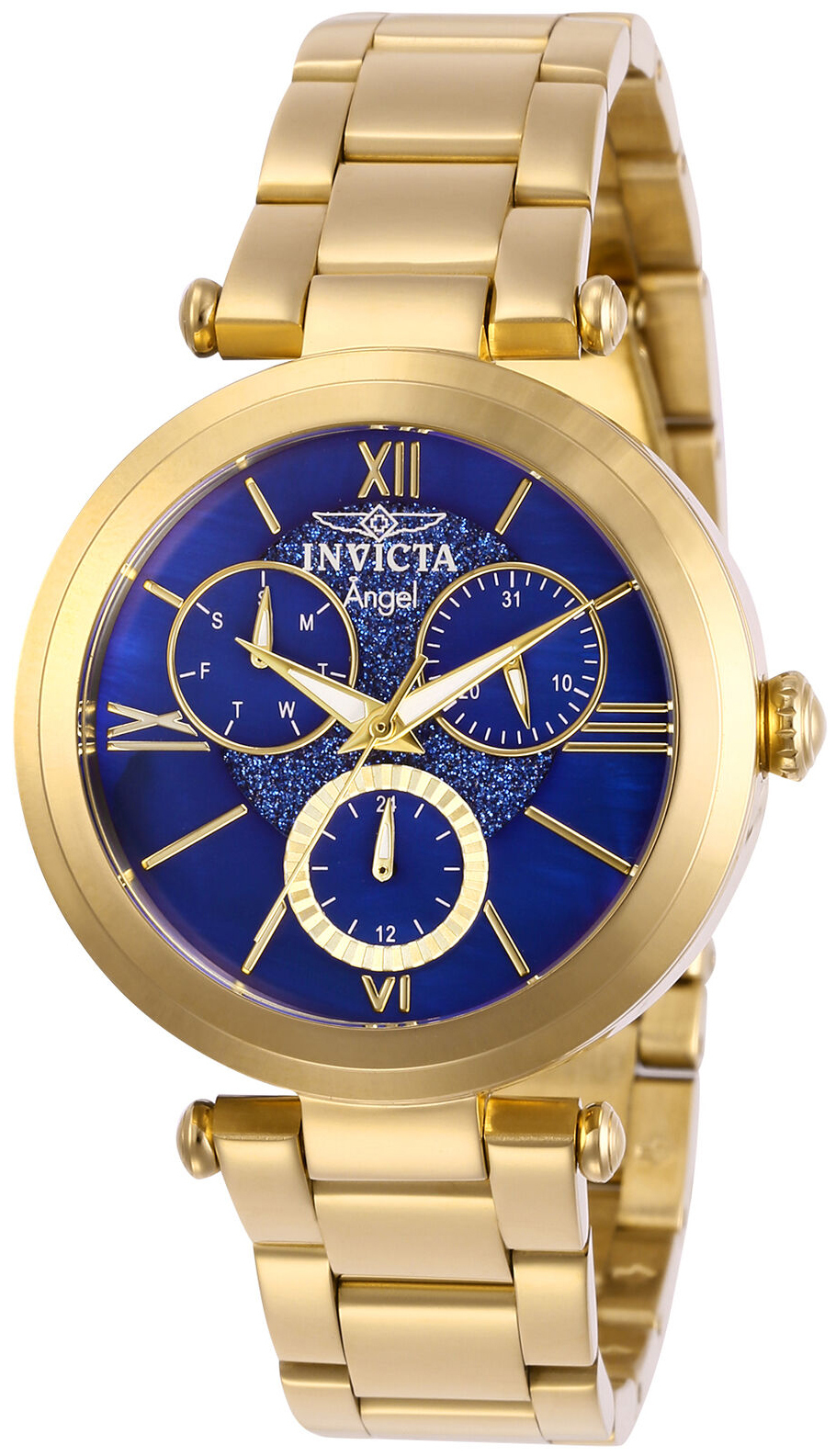 Invicta Angel Dameklokke 28935 Blå/Gulltonet stål Ø36 mm - Invicta