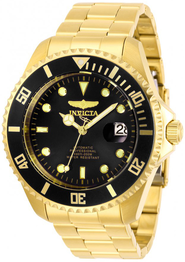 Invicta Pro Diver Herreklokke 28948 Sort/Gulltonet stål Ø47 mm - Invicta