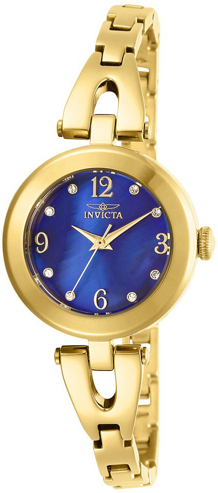 Invicta Angel Dameklokke 29332 Blå/Gulltonet stål Ø28 mm - Invicta