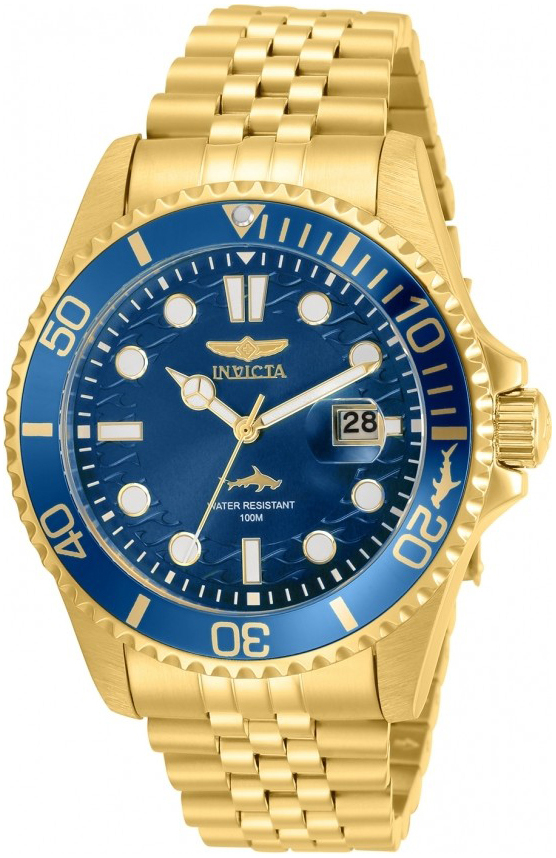 Invicta Herreklokke 30612 Blå/Gulltonet stål Ø43 mm