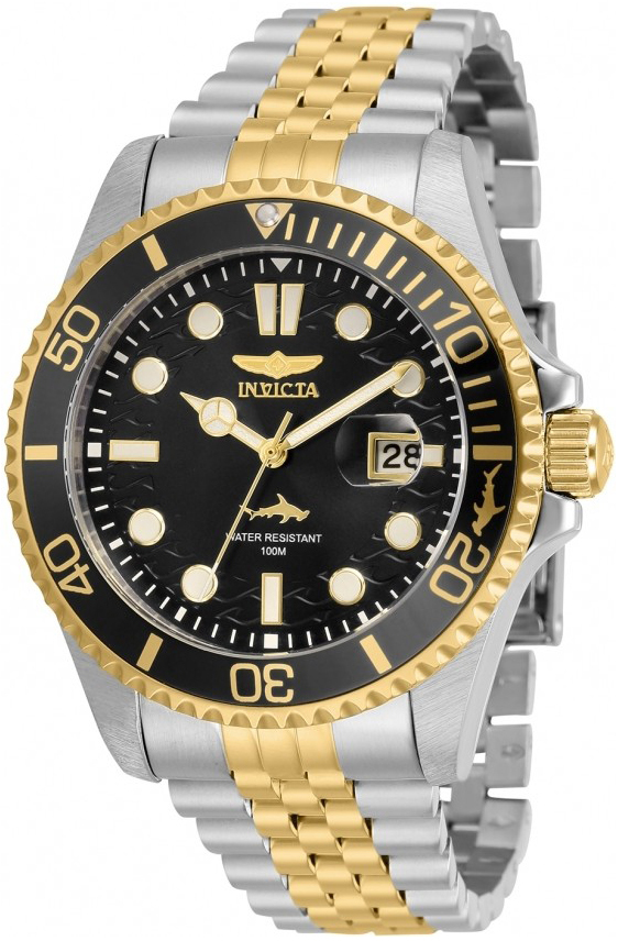 Invicta Herreklokke 30618 Sort/Gulltonet stål Ø43 mm