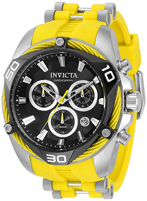 Invicta Herreklokke 31313 Bolt Sort/Stål Ø50 mm