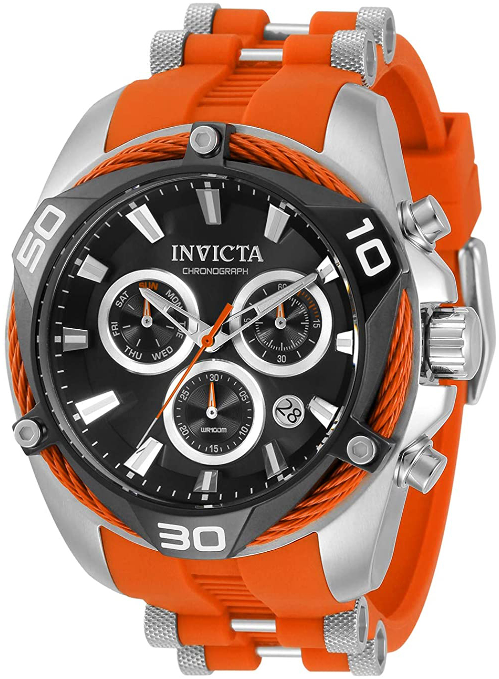 Invicta Herreklokke 31314 Bolt Sort/Stål Ø50 mm