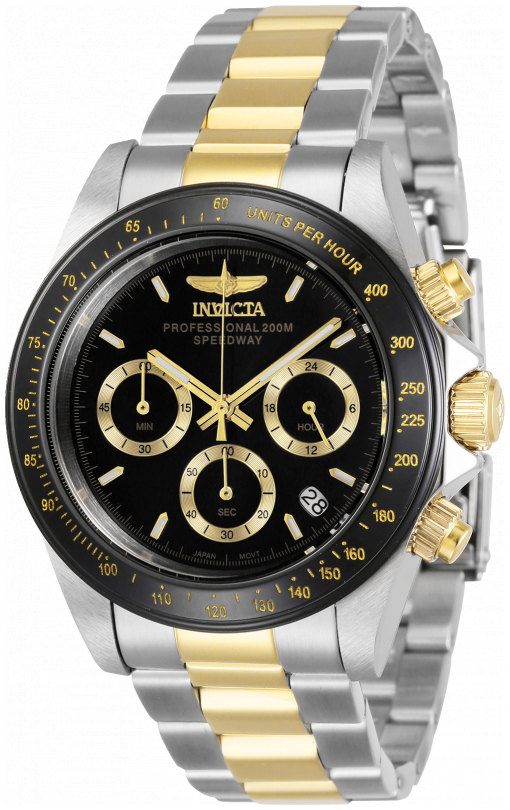 Invicta Herreklokke 36743 Speedway Sort/Gulltonet stål Ø39.5 mm