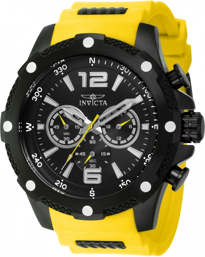 Invicta Herreklokke 42998 I-Force Sort/Gummi Ø50 mm
