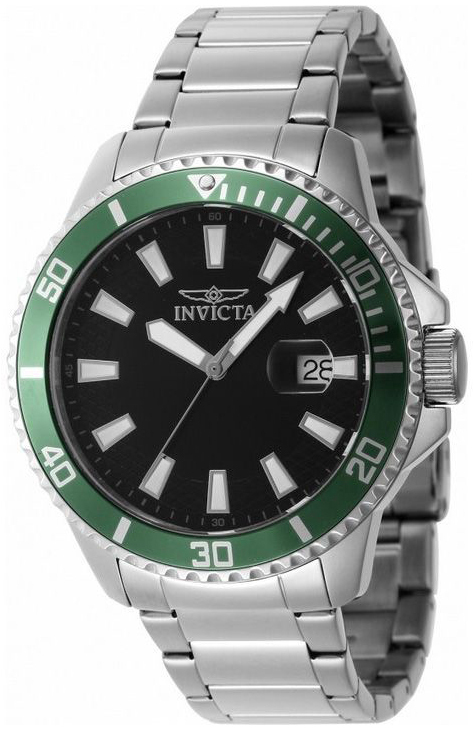 Invicta Herreklokke 46075 Pro Diver Sort/Stål Ø45 mm