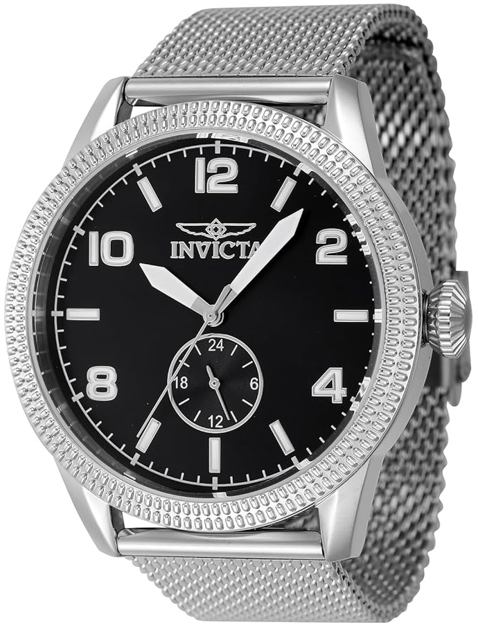 Invicta Herreklokke 47134 Vintage Sort/Stål Ø44 mm