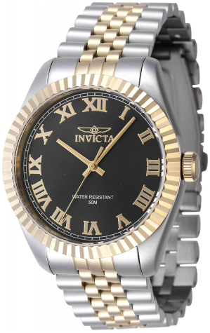 Invicta Herreklokke 47401 Specialty Sort/Gulltonet stål Ø43 mm