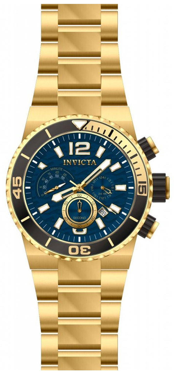 Invicta Pro Diver Herreklokke 80245 Blå/Gulltonet stål Ø48 mm - Invicta