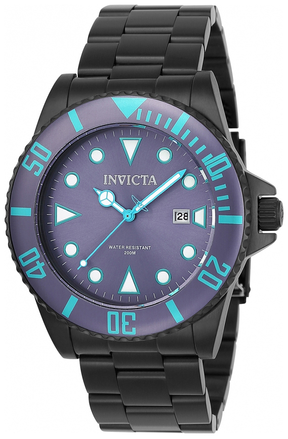 Invicta Pro Diver Herreklokke 90297 Lilla/Stål Ø44 mm - Invicta