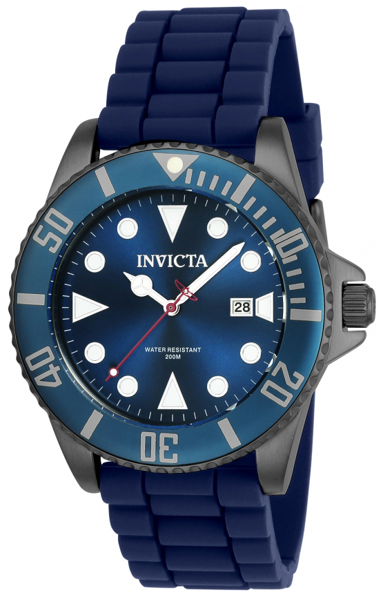 Invicta Pro Diver Herreklokke 90306 Blå/Gummi Ø44 mm - Invicta