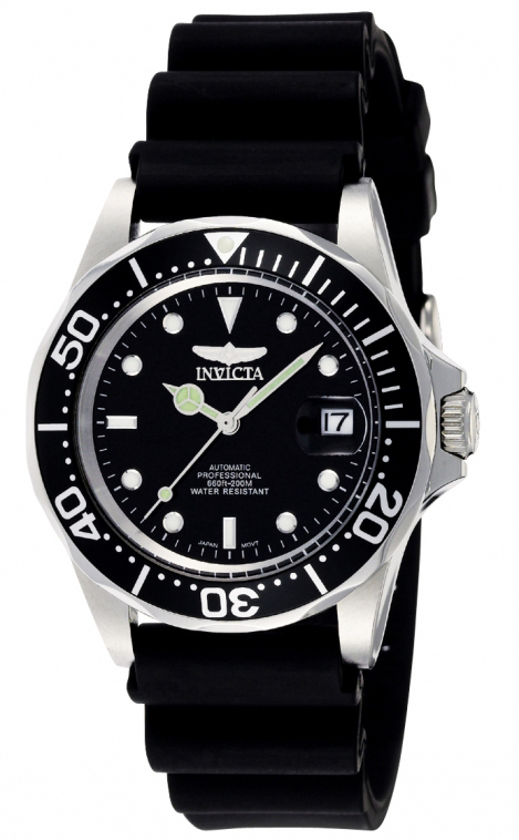 Invicta Pro Diver Herreklokke 9110 Sort/Gummi Ø40 mm - Invicta