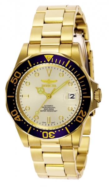 Invicta Pro Diver Herreklokke 9743 Gulltonet/Gulltonet stål Ø43 mm - Invicta