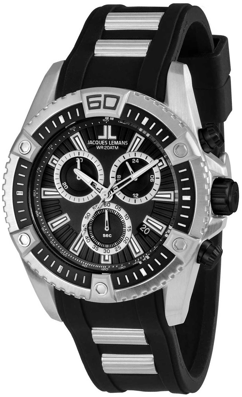 Jacques Lemans Herreklokke 1-1805B Liverpool Sort/Stål Ø46 mm