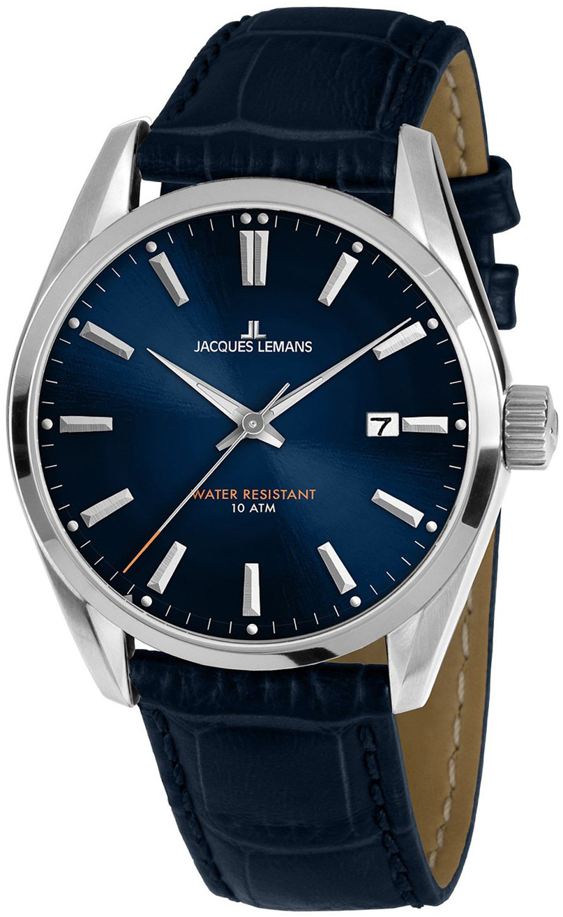 Jacques Lemans Herreklokke 1-1859C Derby Blå/Lær Ø40 mm