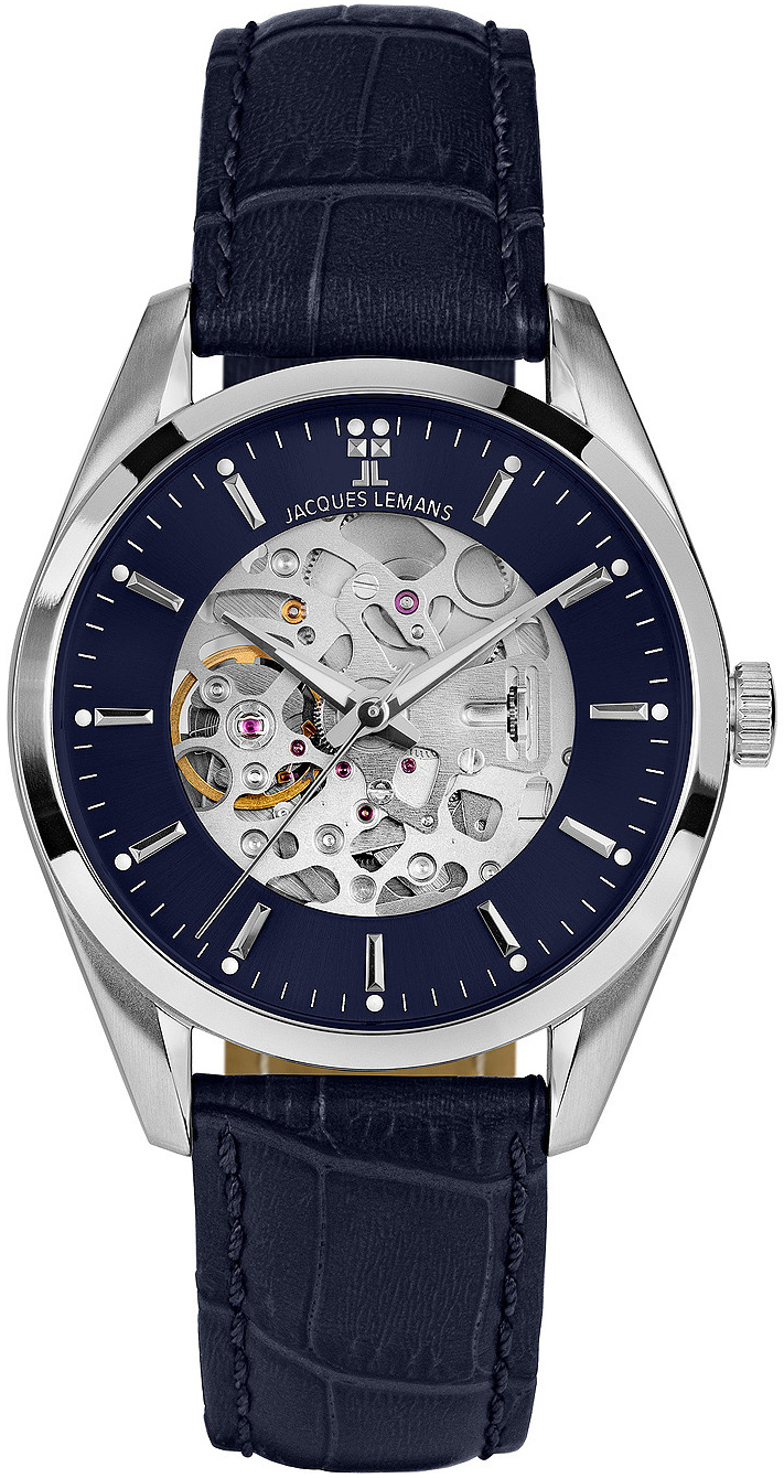Jacques Lemans Herreklokke 1-2087C Derby Blå/Lær Ø40 mm