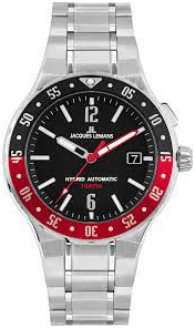 Jacques Lemans Herreklokke 1-2109F Hybromatic Sort/Stål Ø42 mm