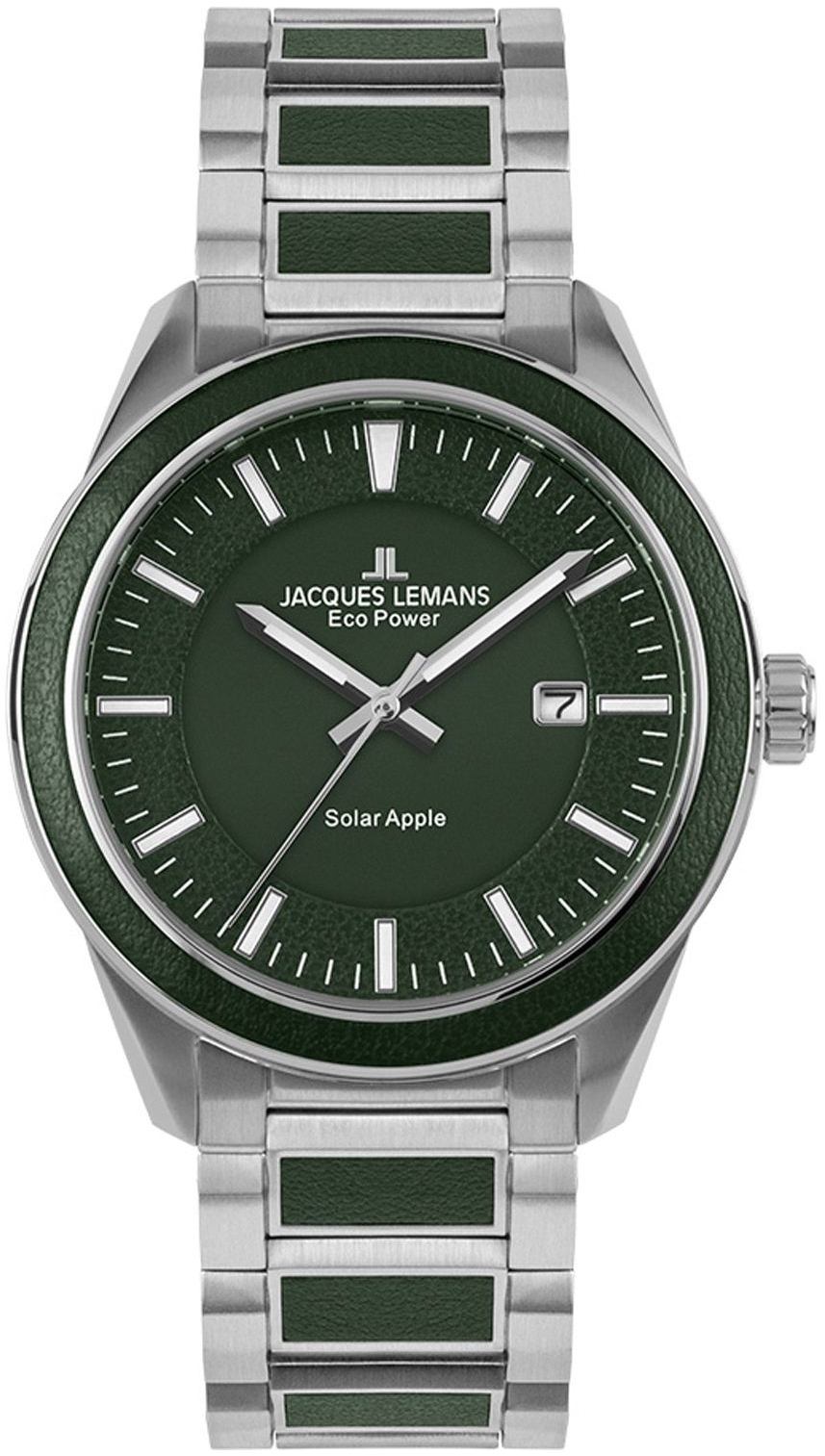 Jacques Lemans 1-2116E Eco Power Solar Grønn/Lær Ø40 mm