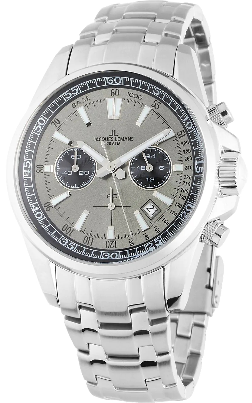 Jacques Lemans Herreklokke 1-2117ZA Liverpool Grå/Stål Ø44 mm