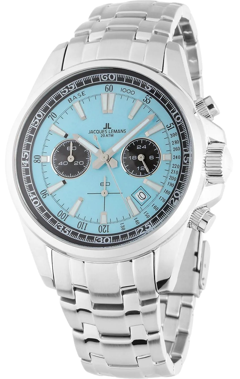 Jacques Lemans Herreklokke 1-2117ZB Liverpool Blå/Stål Ø44 mm