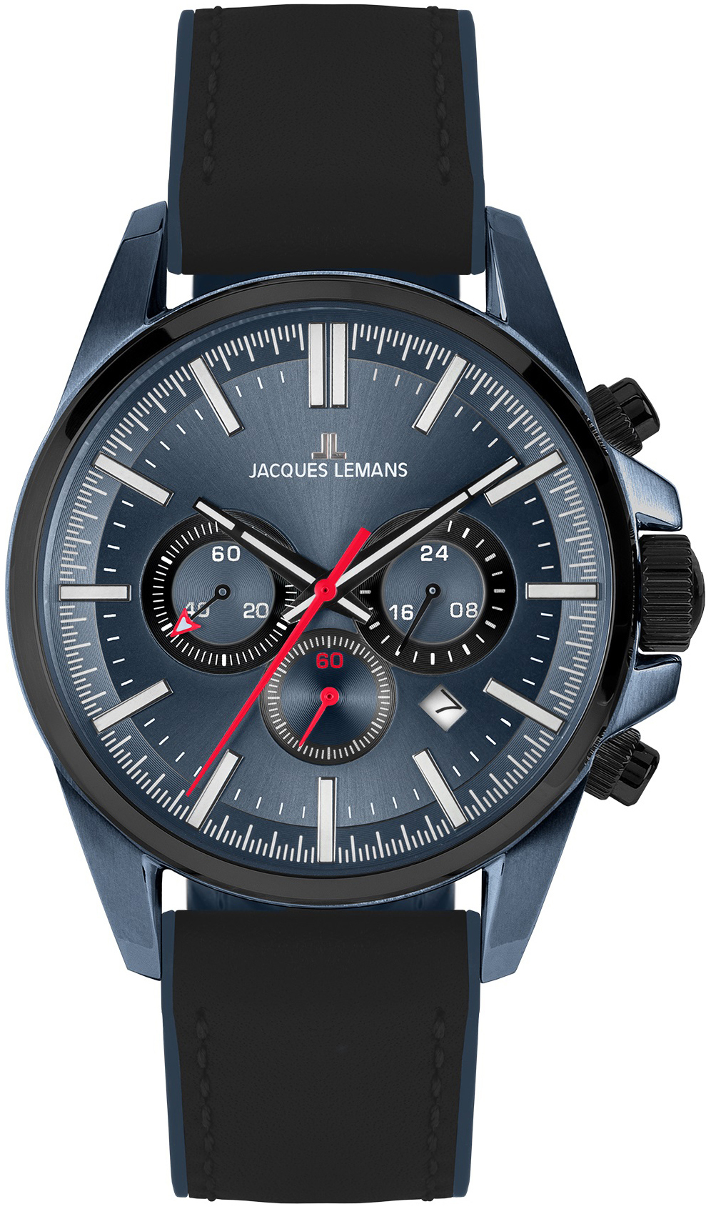Jacques Lemans Herreklokke 1-2119C Liverpool Blå/Gummi Ø44 mm