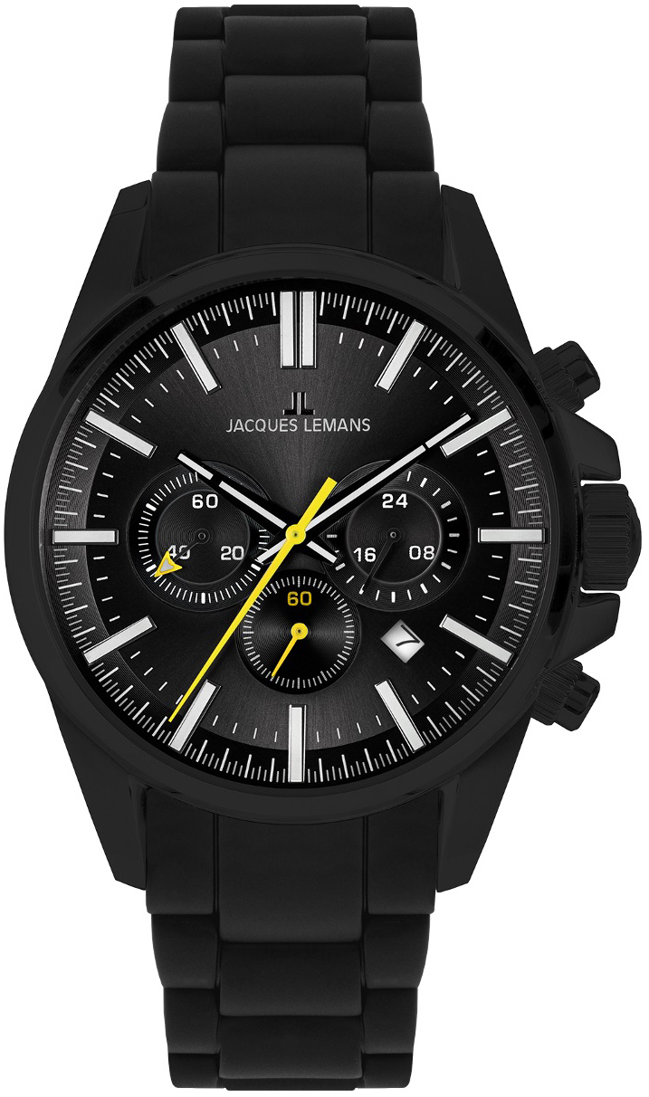Jacques Lemans Herreklokke 1-2119F Liverpool Sort/Stål Ø44 mm
