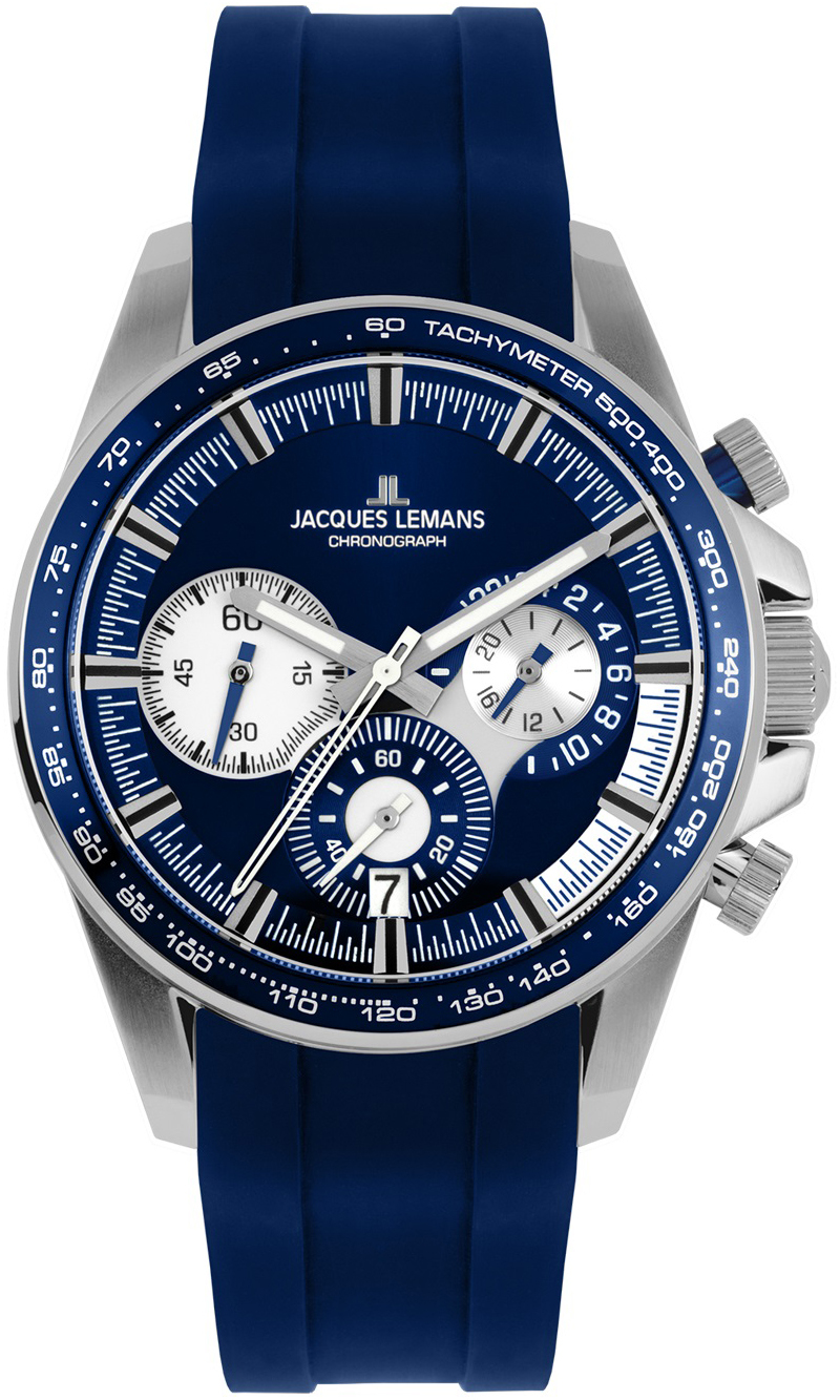 Jacques Lemans Herreklokke 1-2127B Liverpool Blå/Gummi Ø40 mm