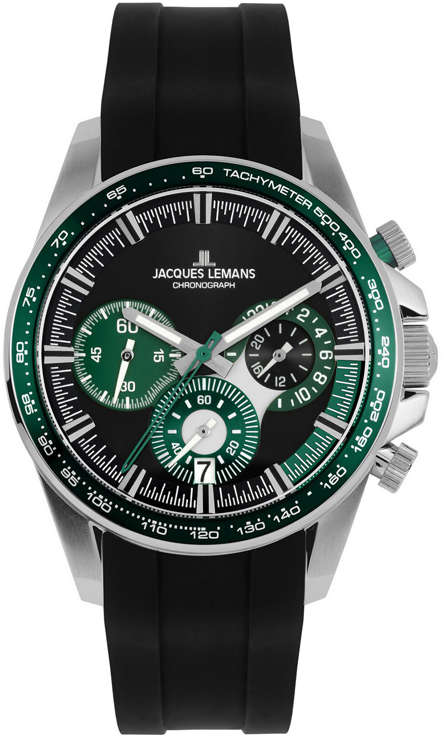 Jacques Lemans Herreklokke 1-2127C Liverpool Sort/Gummi Ø40 mm
