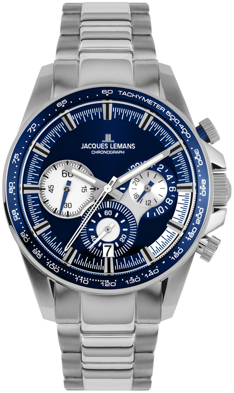 Jacques Lemans Herreklokke 1-2127F Liverpool Blå/Stål Ø40 mm