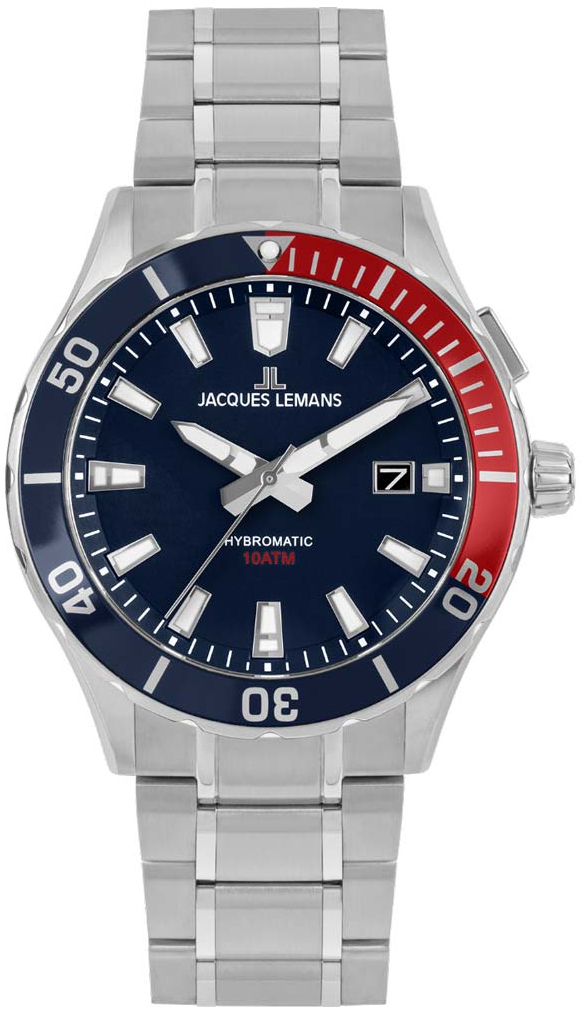Jacques Lemans Herreklokke 1-2131E Hybromatic Blå/Stål Ø43 mm