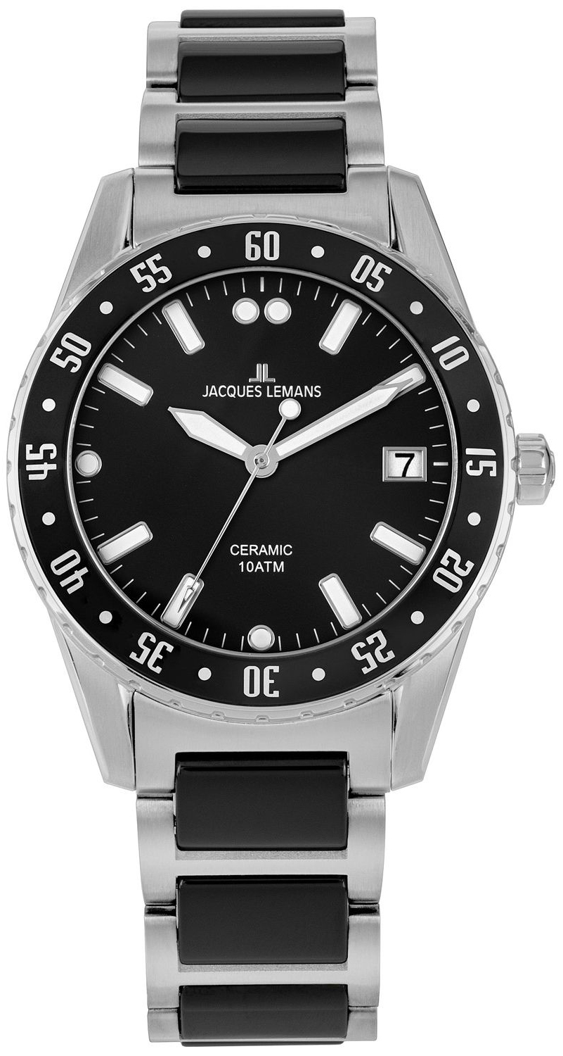 Jacques Lemans Herreklokke 42-10A Liverpool Sort/Keramik Ø42 mm