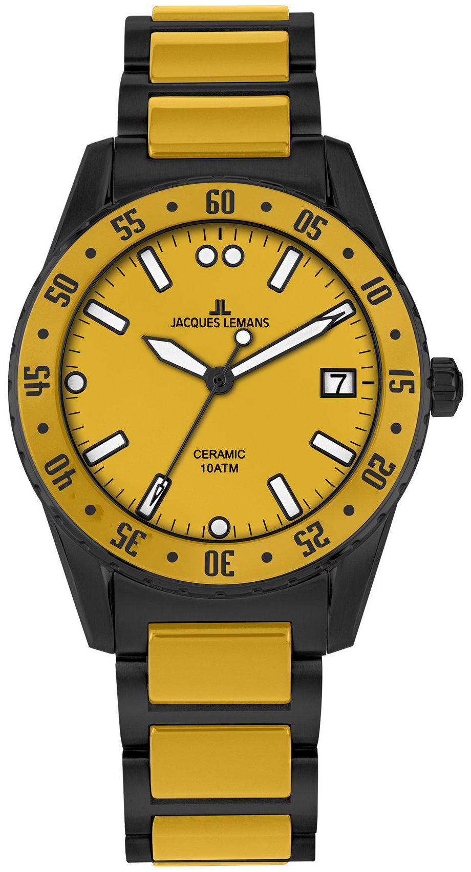 Jacques Lemans Herreklokke 42-10I Liverpool Gul/Keramik Ø42 mm