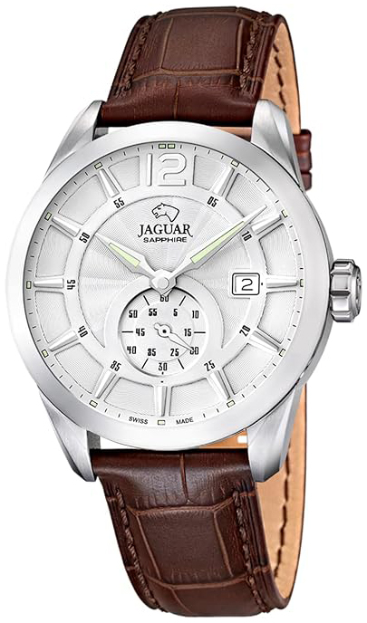 Jaguar Herreklokke J663/1 Acamar Hvit/Lær Ø43 mm