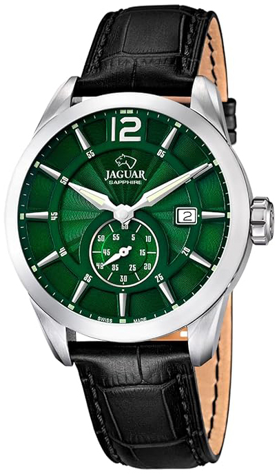 Jaguar Herreklokke J663/3 Acamar Grønn/Lær Ø43 mm