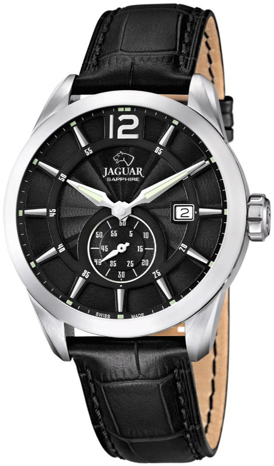 Jaguar Herreklokke J663/4 Acamar Sort/Lær Ø43 mm