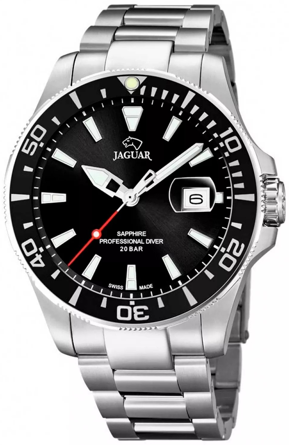 Jaguar Herreklokke J860/D Classic Sort/Stål Ø43.5 mm