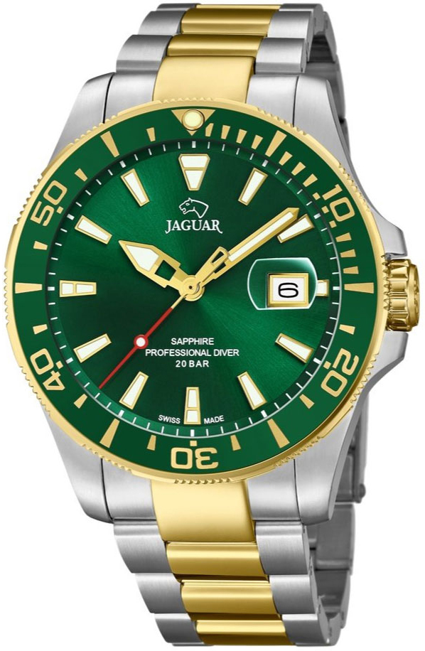 Jaguar Herreklokke J863/B Executive Grønn/Gulltonet stål Ø43.5 mm