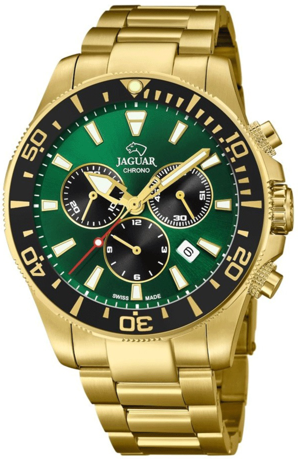 Jaguar Herreklokke J864/1 Executive Grønn/Gulltonet stål Ø43.5 mm
