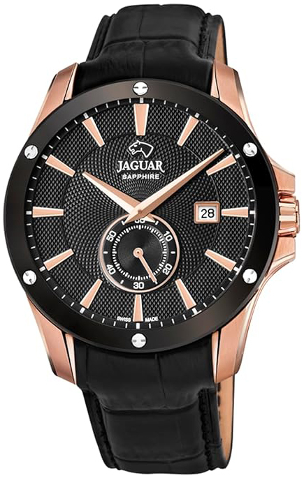 Jaguar Herreklokke J882/1 Acamar Sort/Lær Ø44 mm
