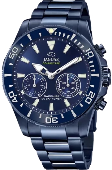 Jaguar Herreklokke J930/1 Connected Blå/Stål Ø45.7 mm