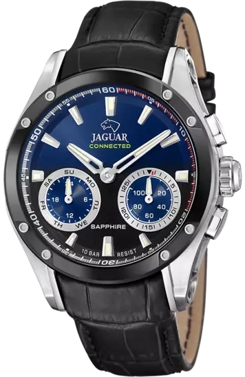 Jaguar Herreklokke J958/1 Connected Blå/Lær Ø45 mm