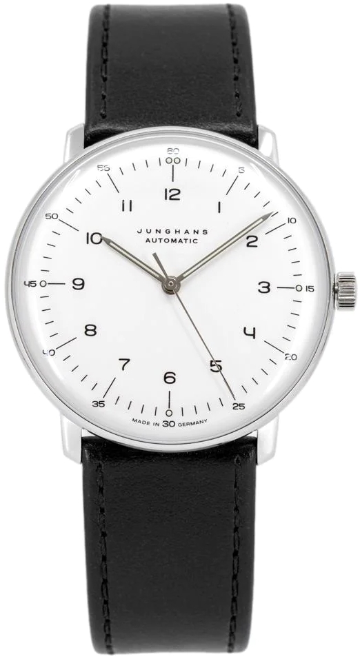 Junghans Herreklokke 27/3500.02 Max Bill Hvit/Lær Ø38 mm