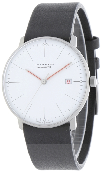 Junghans 27/4009.02 Max Bill Hvit/Lær Ø38 mm