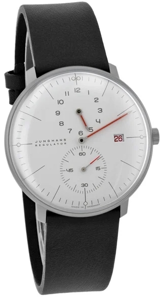 Junghans Herreklokke 27/4493.02 Max Bill Hvit/Lær Ø40 mm