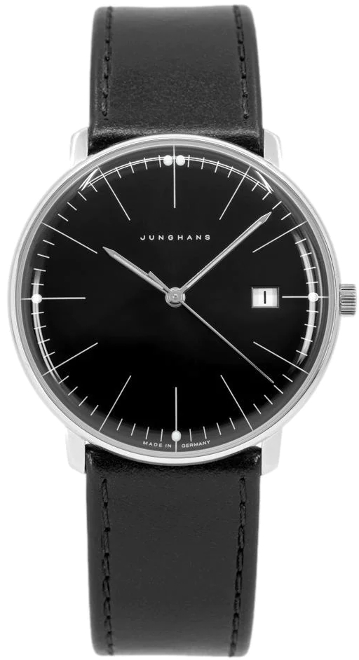 Junghans 41/4465.02 Max Bill Sort/Lær Ø38 mm
