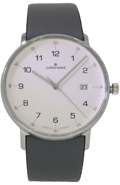 Junghans Herreklokke 41/4885.00 Form Hvit/Lær Ø39.3 mm