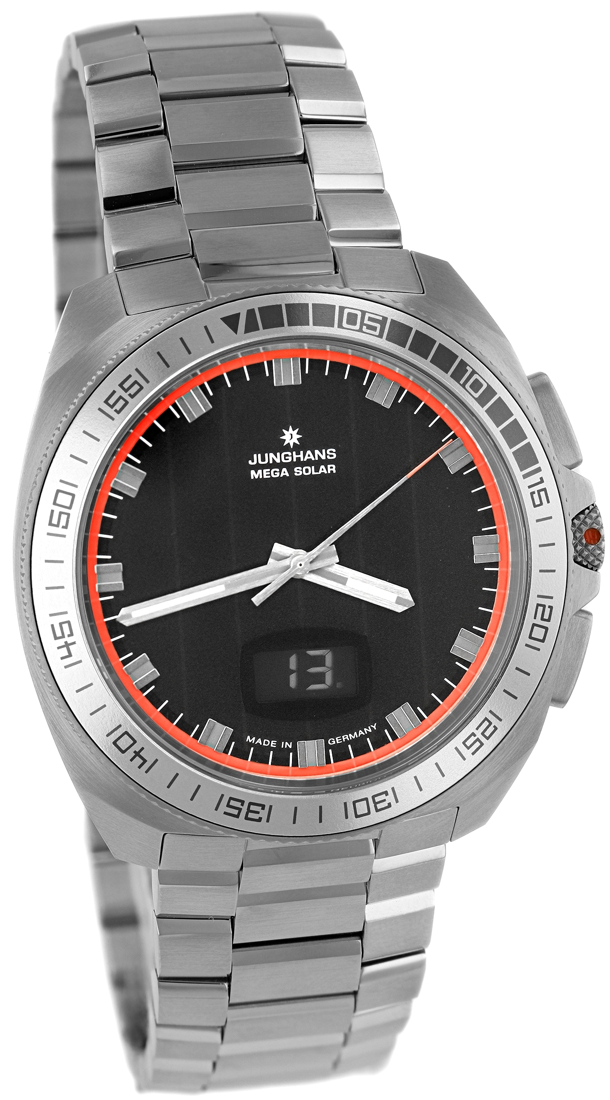 Junghans 1972 Mega Solar Herreklokke 56/4211.44 Stål Ø43.3 mm