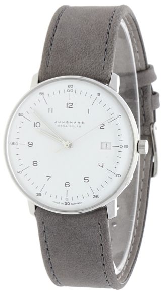 Junghans 59/2021.02 Max Bill Sølvfarget/Lær Ø38 mm