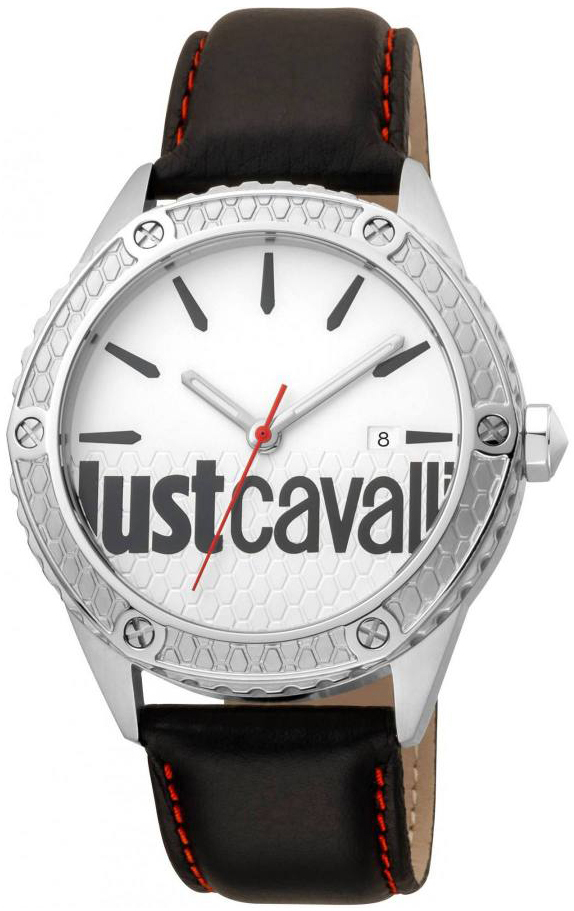 Just Cavalli 99999 Herreklokke JC1G080L0015 Hvit/Lær Ø44 mm - Just Cavalli